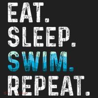 Eat Sleep Swim Repeat Funny Swimmer Swimming Player Graphic Gift Beanie thumb 2