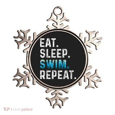 Eat Sleep Swim Repeat Funny Swimmer Swimming Player Graphic Gift Ornament