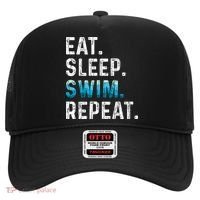Eat Sleep Swim Repeat Funny Swimmer Swimming Player Graphic Gift Hat thumb 0