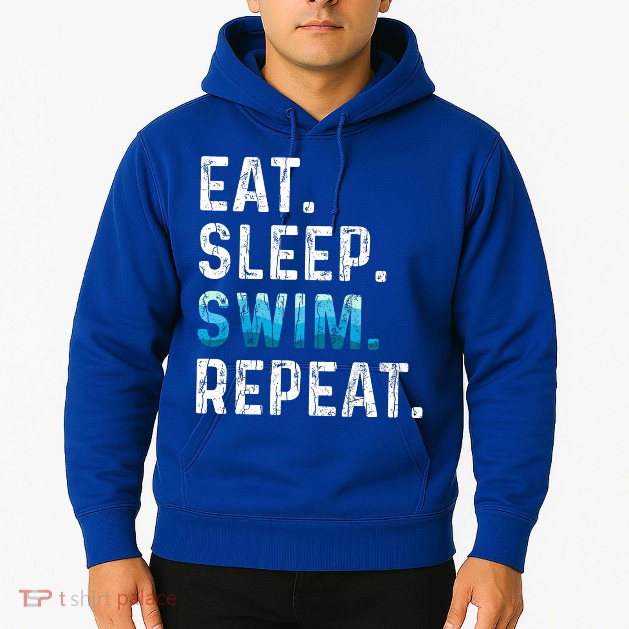 Eat Sleep Swim Repeat Funny Swimmer Swimming Player Graphic Gift Hoodie