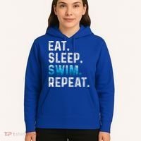 Eat Sleep Swim Repeat Funny Swimmer Swimming Player Graphic Gift Hoodie thumb 5