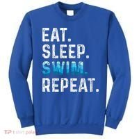 Eat Sleep Swim Repeat Funny Swimmer Swimming Player Graphic Gift Sweatshirt thumb 0