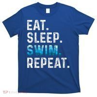 Eat Sleep Swim Repeat Funny Swimmer Swimming Player Graphic Gift T-Shirt thumb 0