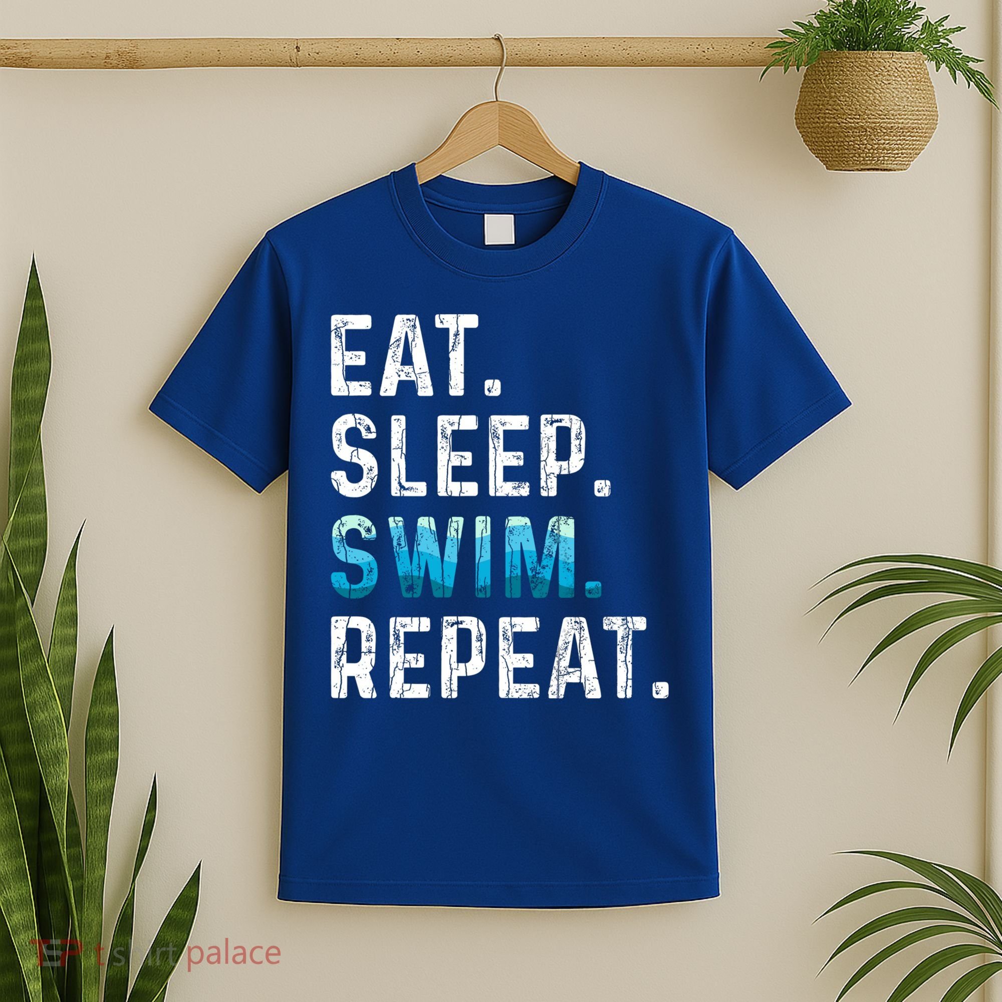 Eat Sleep Swim Repeat Funny Swimmer Swimming Player Graphic Gift T-Shirt