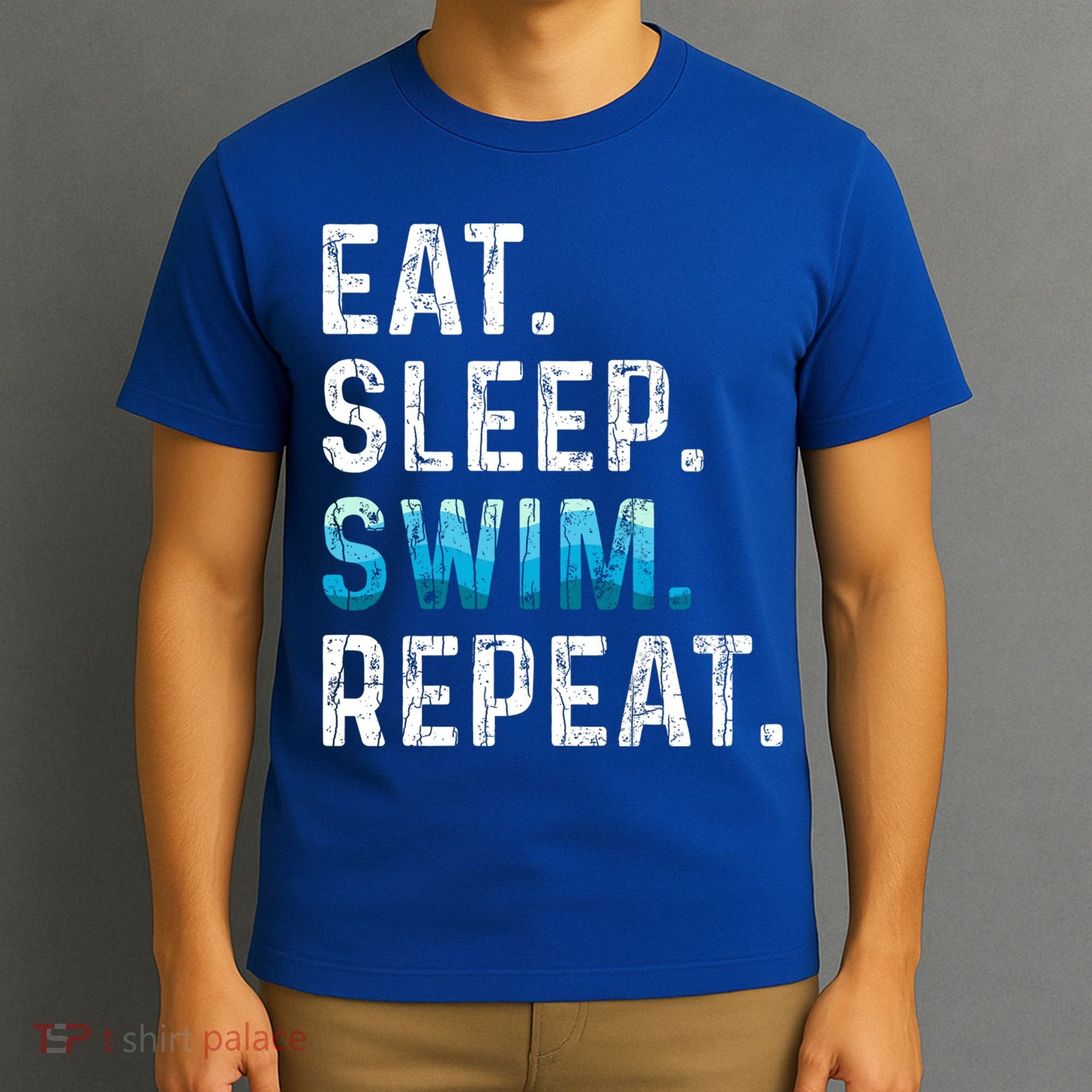Eat Sleep Swim Repeat Funny Swimmer Swimming Player Graphic Gift T-Shirt