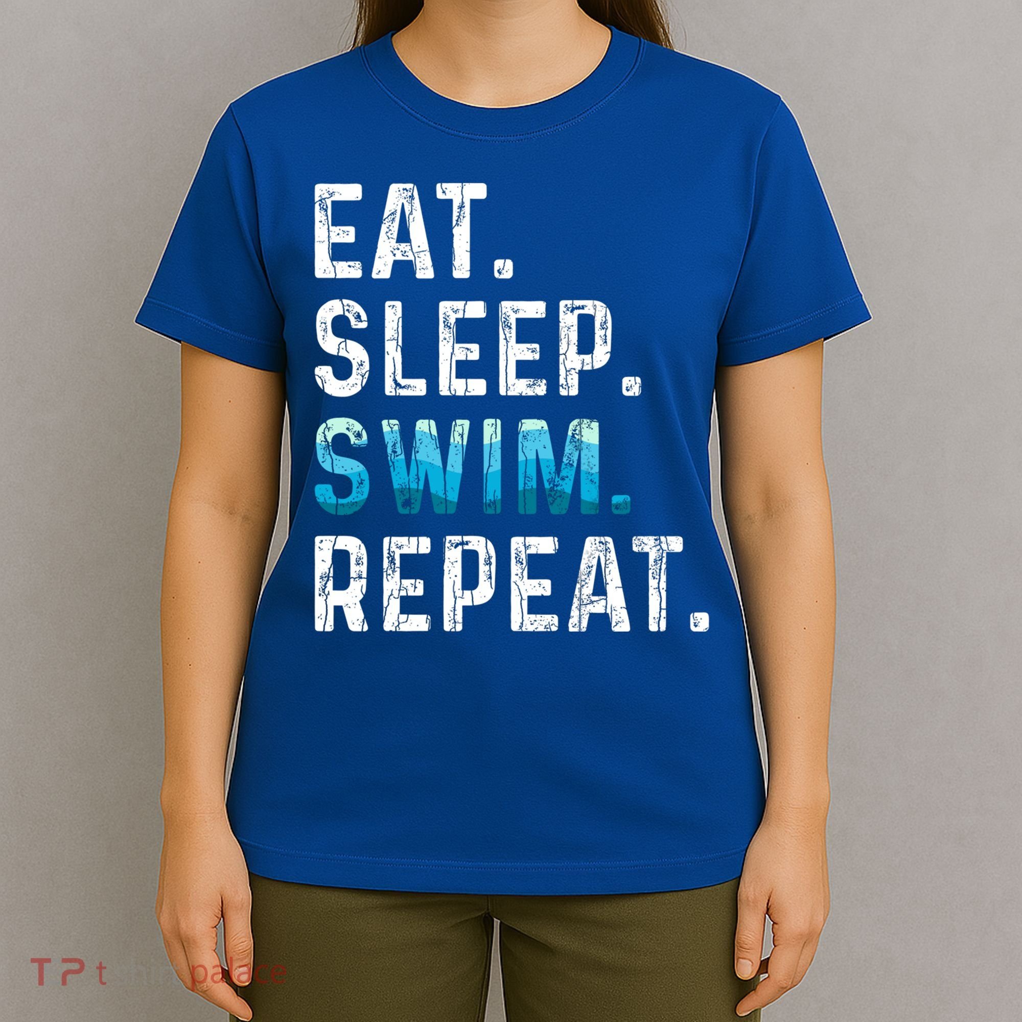 Eat Sleep Swim Repeat Funny Swimmer Swimming Player Graphic Gift T-Shirt