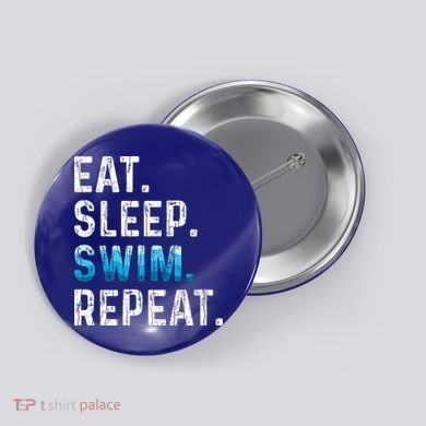 Eat Sleep Swim Repeat Funny Swimmer Swimming Player Graphic Gift Button