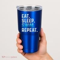 Eat Sleep Swim Repeat Funny Swimmer Swimming Player Graphic Gift Tumbler thumb 2