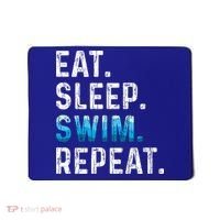 Eat Sleep Swim Repeat Funny Swimmer Swimming Player Graphic Gift Mousepad thumb 0