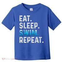 Eat Sleep Swim Repeat Funny Swimmer Swimming Player Graphic Gift Toddler T-Shirt thumb 0