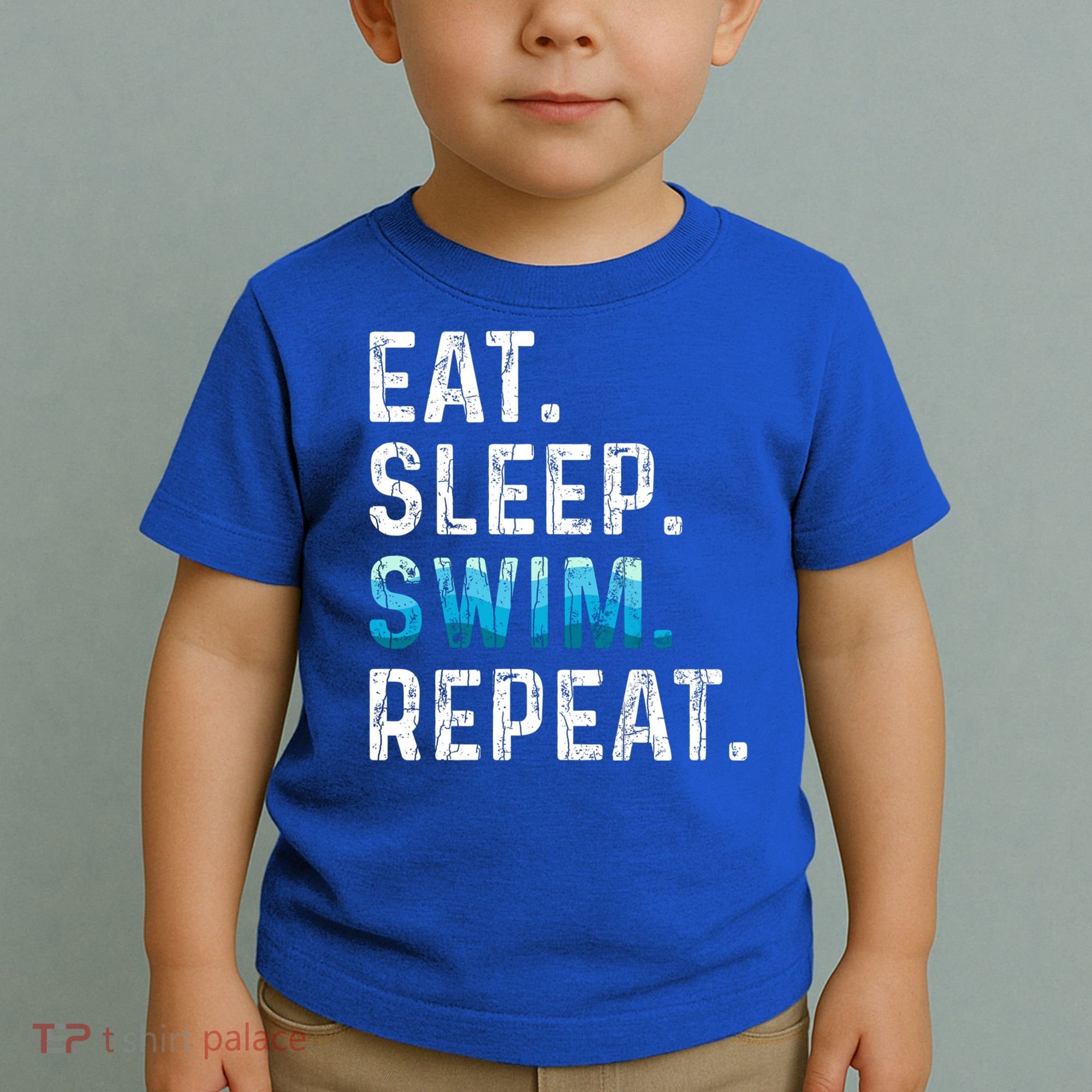 Eat Sleep Swim Repeat Funny Swimmer Swimming Player Graphic Gift Toddler T-Shirt