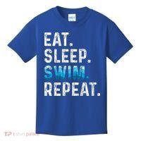 Eat Sleep Swim Repeat Funny Swimmer Swimming Player Graphic Gift Kids T-Shirt thumb 0