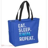Eat Sleep Swim Repeat Funny Swimmer Swimming Player Graphic Gift Tote Bag thumb 2