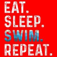 Eat Sleep Swim Repeat Funny Swimmer Swimming Player Graphic Gift Santa Hat thumb 1