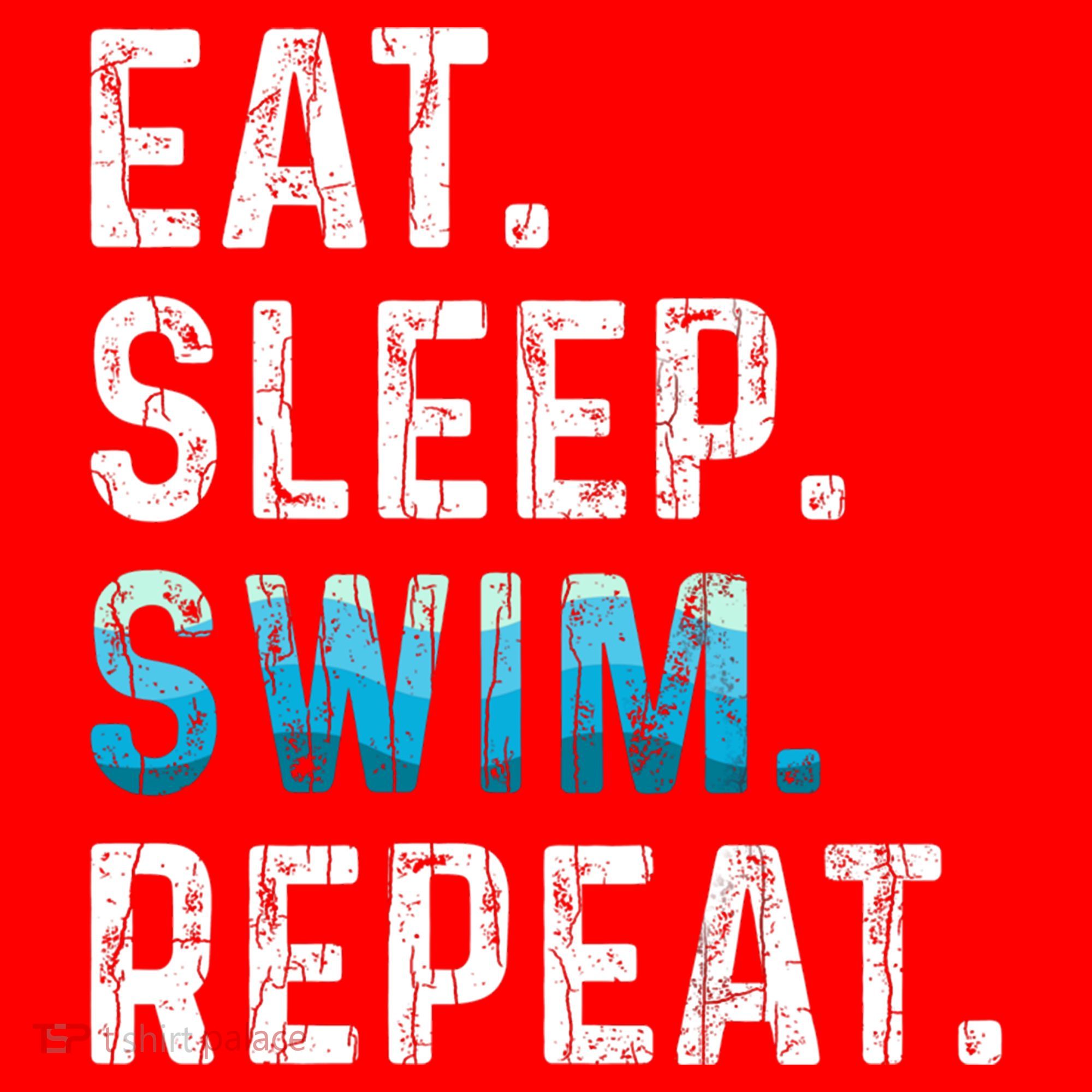 Eat Sleep Swim Repeat Funny Swimmer Swimming Player Graphic Gift Santa Hat