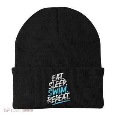 Eat Sleep Swim Repeat Swimming Beanie
