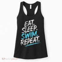 Eat Sleep Swim Repeat Swimming Women's Tank Top thumb 0