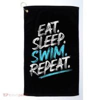Eat Sleep Swim Repeat Swimming Golf Towel thumb 0