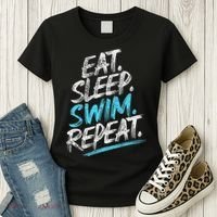 Eat Sleep Swim Repeat Swimming Women's T-Shirt thumb 3