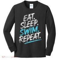 Eat Sleep Swim Repeat Swimming Kids Long Sleeve Shirt thumb 0