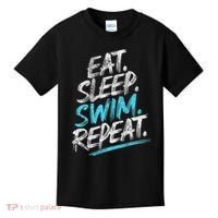 Eat Sleep Swim Repeat Swimming Kids T-Shirt thumb 0