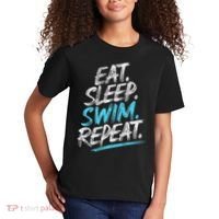 Eat Sleep Swim Repeat Swimming Kids T-Shirt thumb 2
