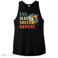 Eat Sleep Solve Repeat Math Speed Cubing Puzzle Lover Cube Ladies PosiCharge Tri-Blend Wicking Tank thumb 0