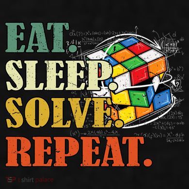 Eat Sleep Solve Repeat Math Speed Cubing Puzzle Lover Cube Ladies PosiCharge Tri-Blend Wicking Tank