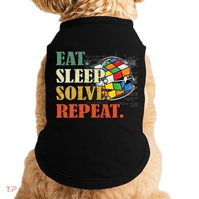 Eat Sleep Solve Repeat Math Speed Cubing Puzzle Lover Cube Doggie Tank