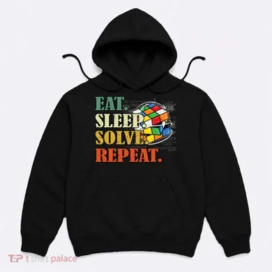 Eat Sleep Solve Repeat Math Speed Cubing Puzzle Lover Cube Hoodie