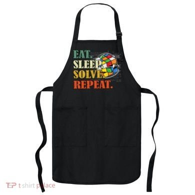 Eat Sleep Solve Repeat Math Speed Cubing Puzzle Lover Cube Apron