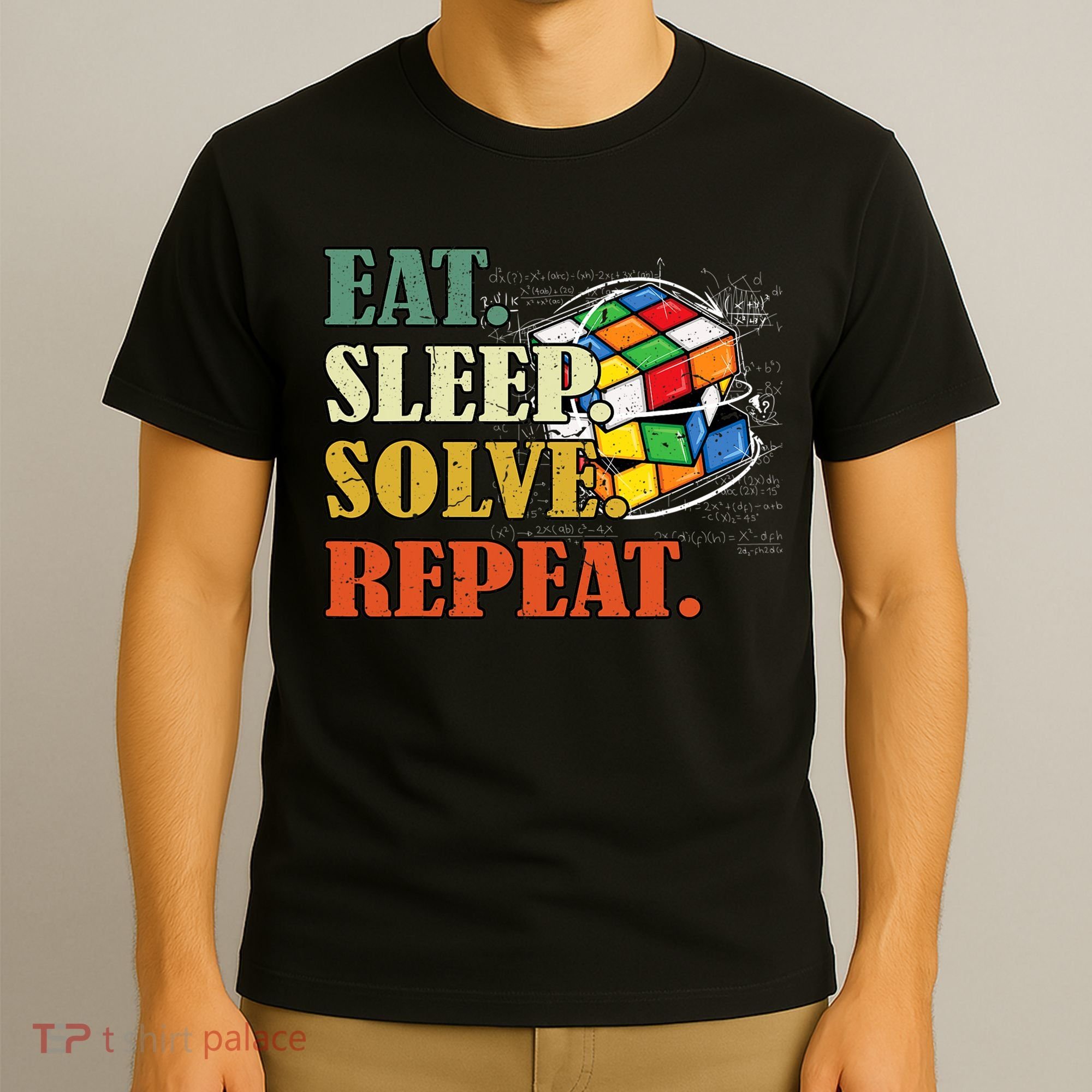 Eat Sleep Solve Repeat Math Speed Cubing Puzzle Lover Cube T-Shirt