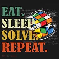 Eat Sleep Solve Repeat Math Speed Cubing Puzzle Lover Cube T-Shirt thumb 7