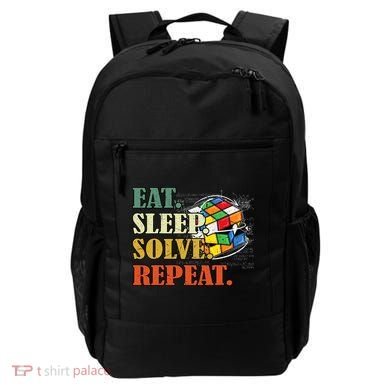 Eat Sleep Solve Repeat Math Speed Cubing Puzzle Lover Cube Backpack
