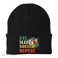 Eat Sleep Solve Repeat Math Speed Cubing Puzzle Lover Cube Beanie thumb 0