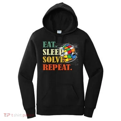 Eat Sleep Solve Repeat Math Speed Cubing Puzzle Lover Cube Women's Hoodie