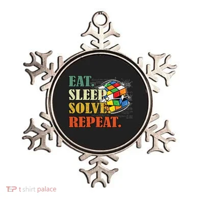 Eat Sleep Solve Repeat Math Speed Cubing Puzzle Lover Cube Ornament