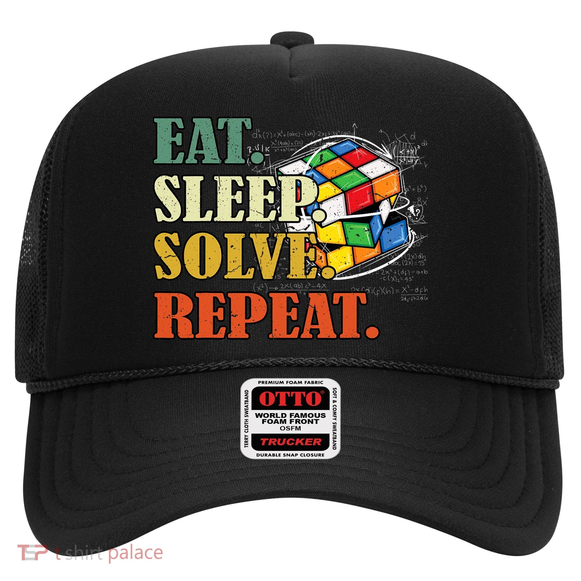 Eat Sleep Solve Repeat Math Speed Cubing Puzzle Lover Cube Hat
