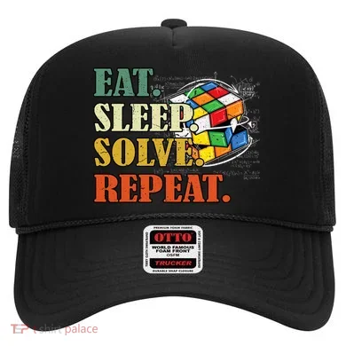 Eat Sleep Solve Repeat Math Speed Cubing Puzzle Lover Cube Hat