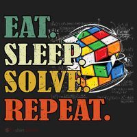 Eat Sleep Solve Repeat Math Speed Cubing Puzzle Lover Cube Hat thumb 2