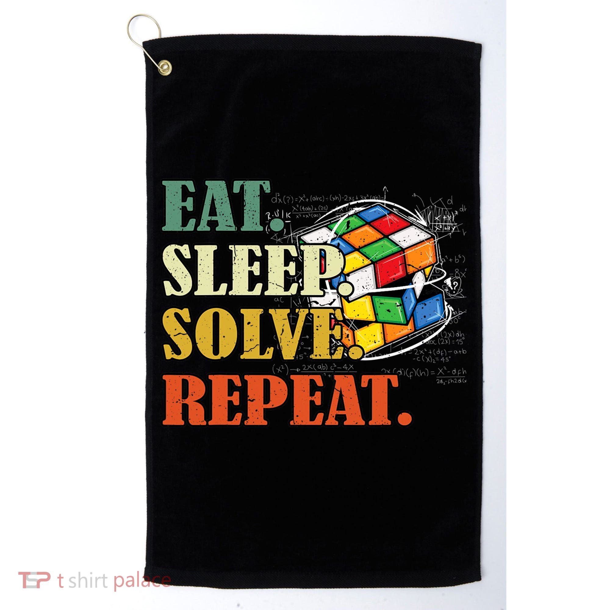 Eat Sleep Solve Repeat Math Speed Cubing Puzzle Lover Cube Golf Towel