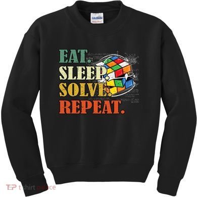 Eat Sleep Solve Repeat Math Speed Cubing Puzzle Lover Cube Kids Sweatshirt