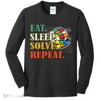 Eat Sleep Solve Repeat Math Speed Cubing Puzzle Lover Cube Kids Long Sleeve Shirt thumb 0