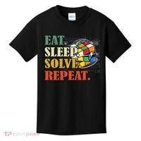 Eat Sleep Solve Repeat Math Speed Cubing Puzzle Lover Cube Kids T-Shirt thumb 0