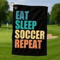 Eat Sleep Soccer Repeat Golf Towel thumb 1