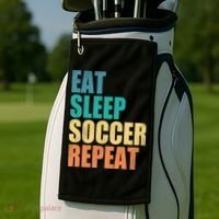 Eat Sleep Soccer Repeat Golf Towel thumb 2