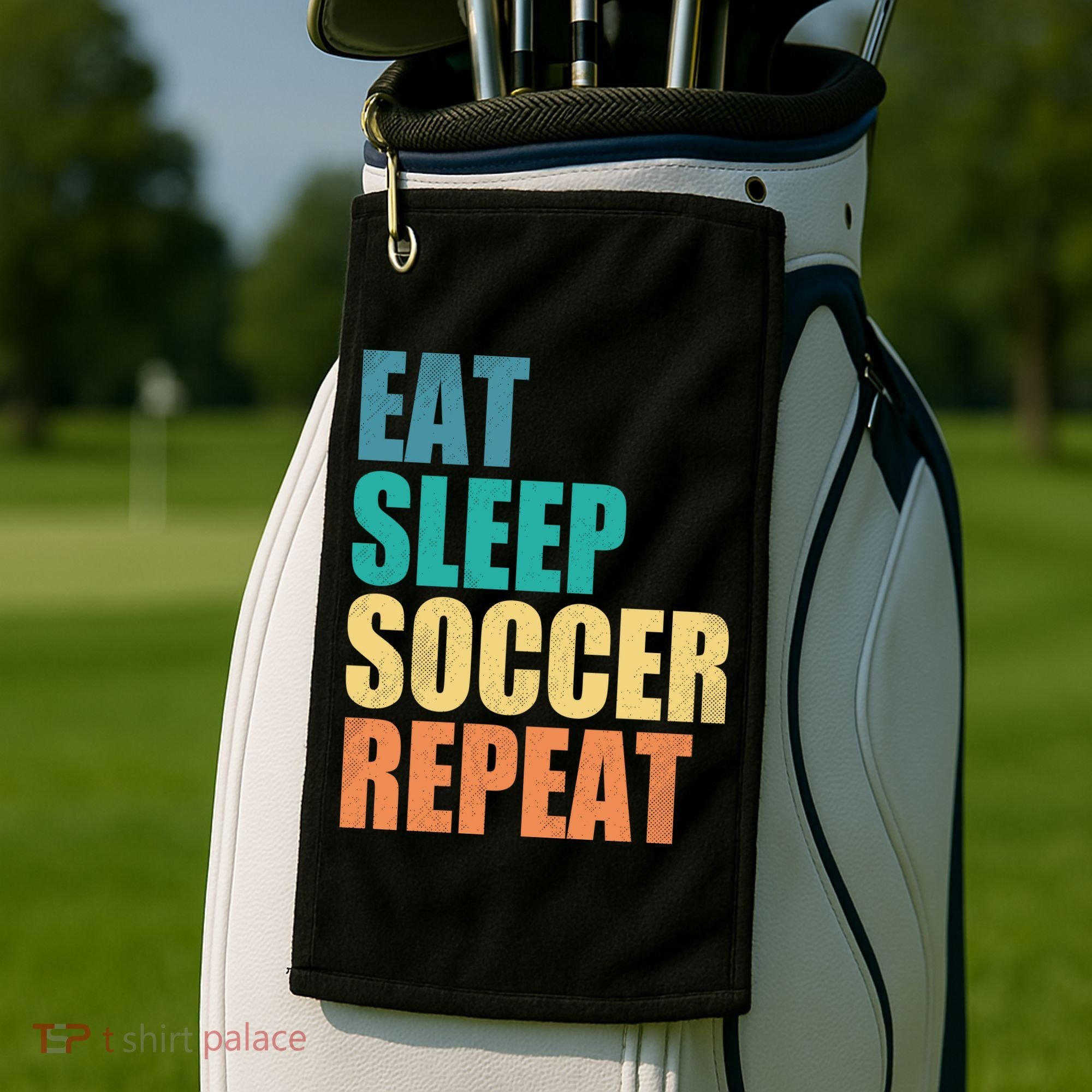 Eat Sleep Soccer Repeat Golf Towel