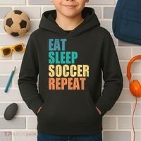 Eat Sleep Soccer Repeat Kids Hoodie thumb 2