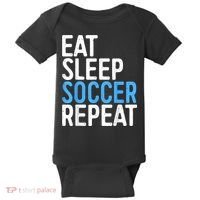 Eat Sleep Soccer Repeat Baby Bodysuit thumb 0