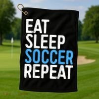 Eat Sleep Soccer Repeat Golf Towel thumb 1